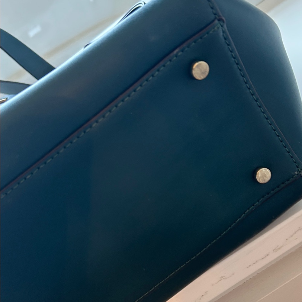 kate spade Dark Green Leather Tote with Gold Hardware - Picture 3 of 5